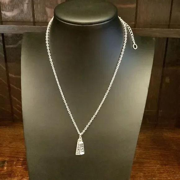 Best Friends Silver tone Necklace euc - Picture 2 of 4